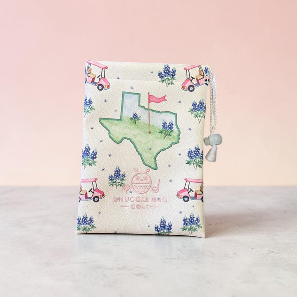 Texas Bloom Drawstring Golf Pouch
