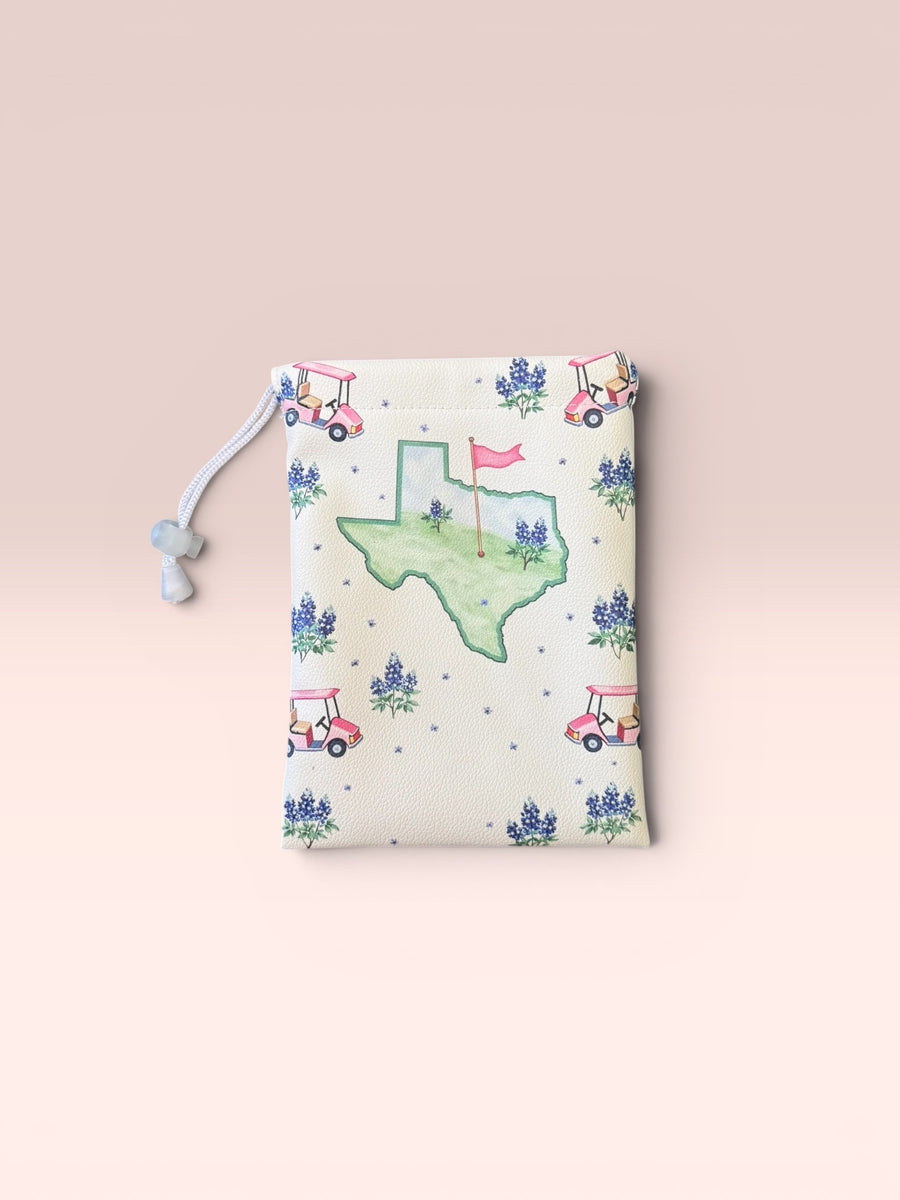 Texas Bloom Drawstring Golf Pouch
